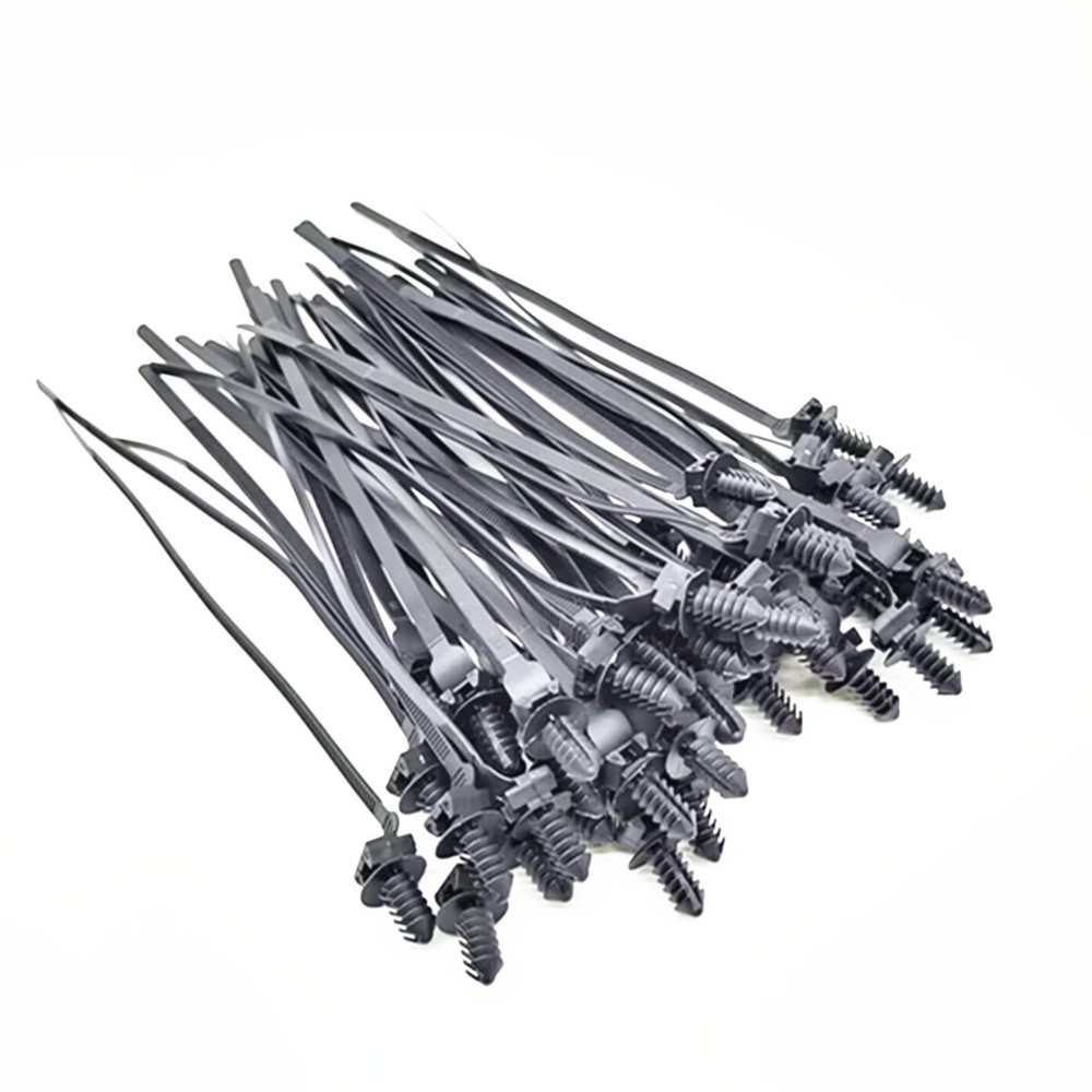 Car Mount Wire Tie Nylon Push Clips Mount Cable Zip Tie Strap Fastener Bundle