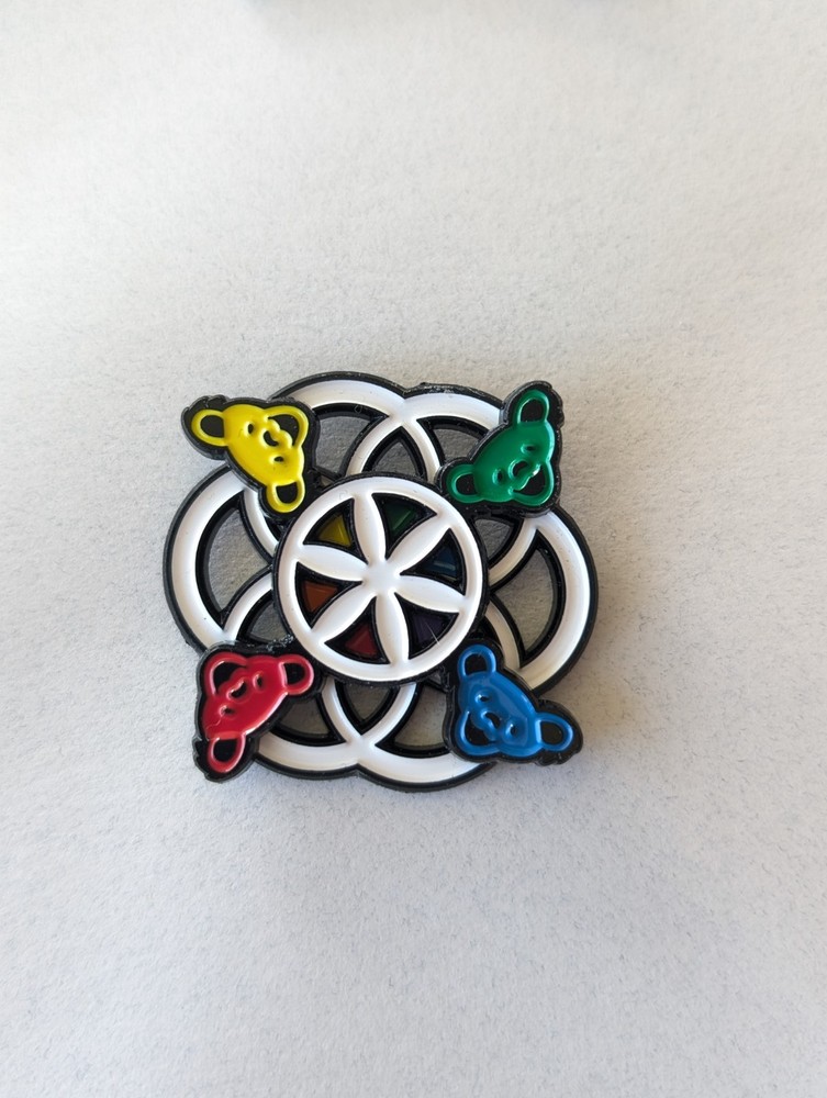Grateful Dead Dancing Bear Spinner Pin.