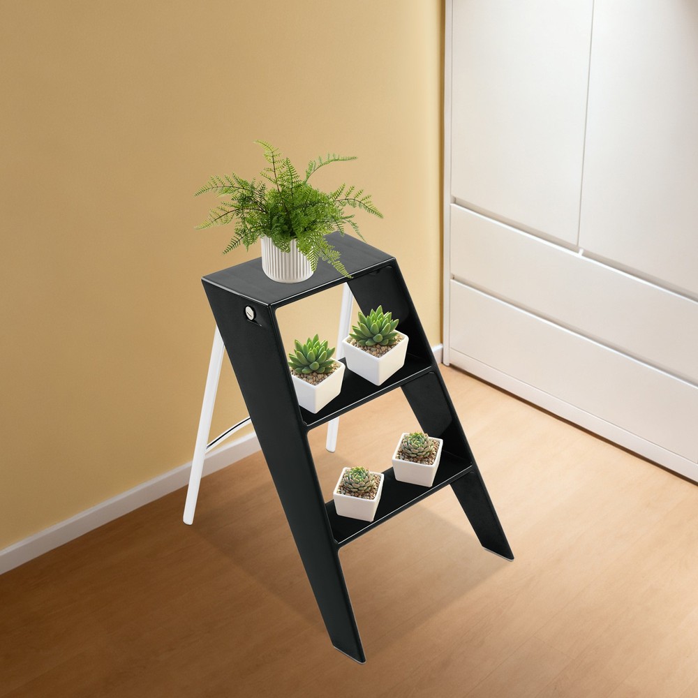 Folding Step Stool Step Stools for Adults 3 Step Ladder Folding Step Stool Black