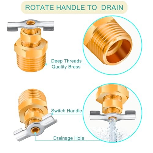 1/2'' RV Water Heater Replacement Drain Valve,Upgraded Durable 2-Pack Valve