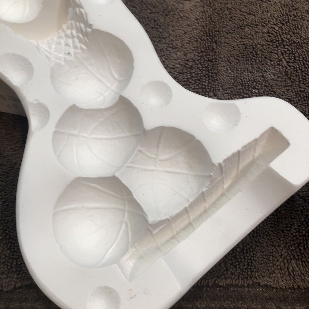 Vtg 1995 Ceramic Slip Casting Mold - Tower Stack of Basketballs Net Backboard