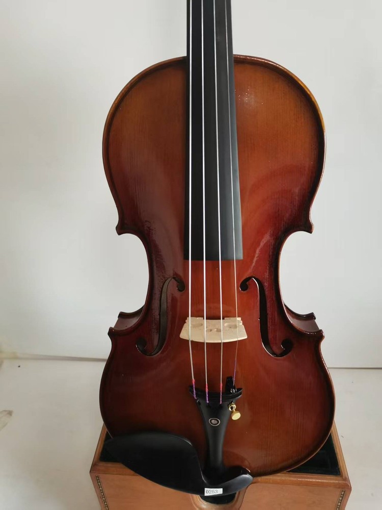 Top 4/4 Violin Solid flamed maple back old spruce top hand carved the STATUE 253