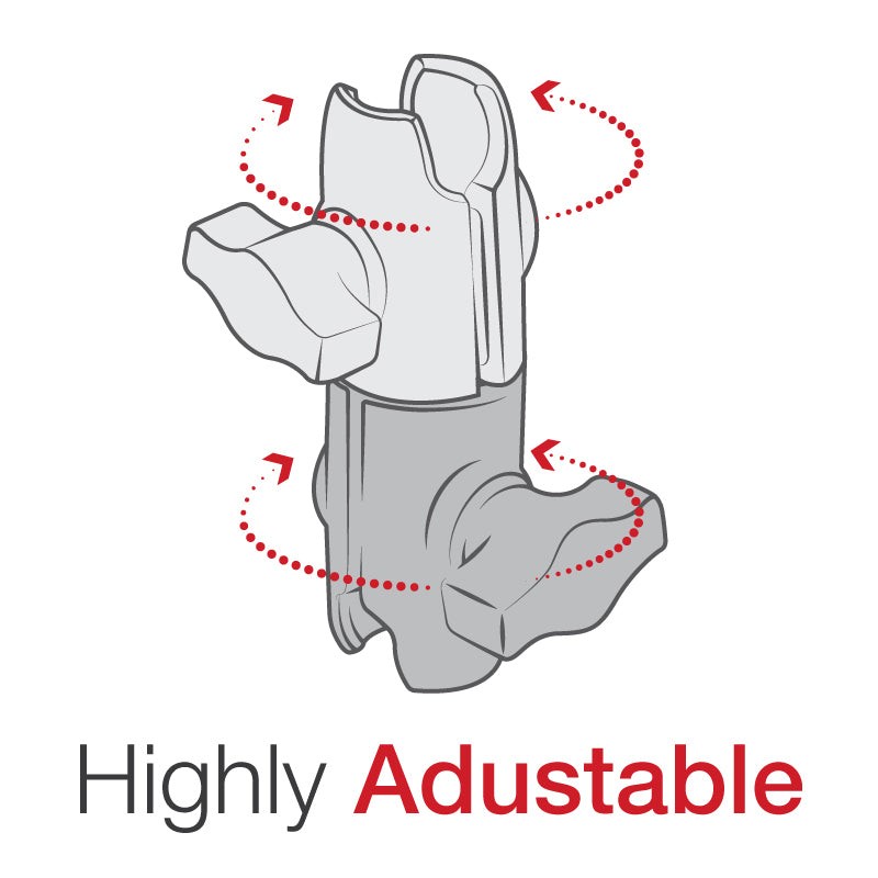 RAP-B-200-12U RAM Composite Double Socket Swivel Arm...