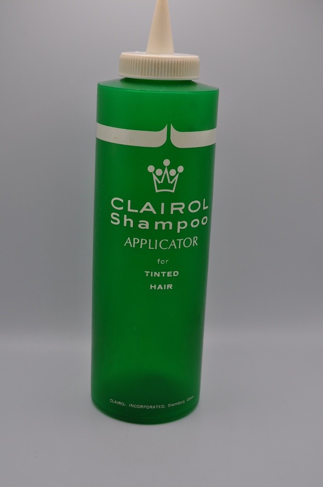 Vintage Clariol Shampoo Applicator Green Bottle Empty for Prop