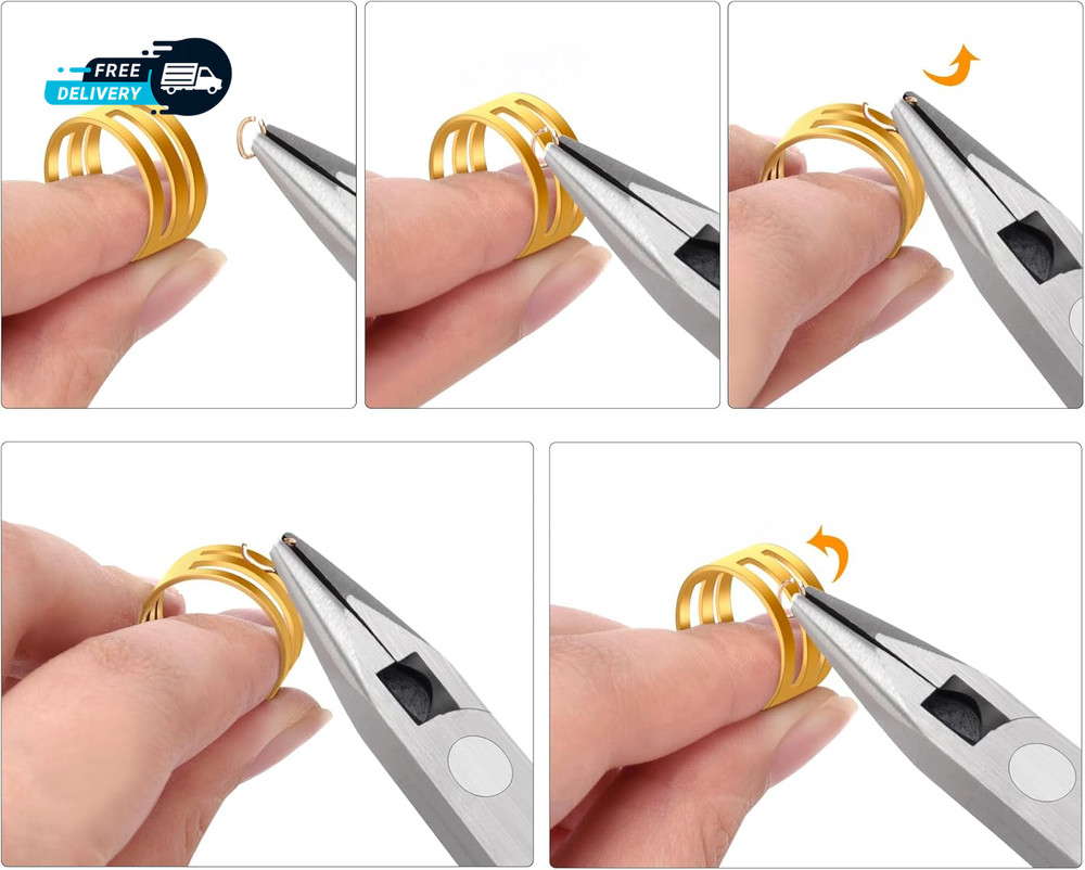 5 Pack Jewelry Pliers Tool Set Includes Round Chain Bent