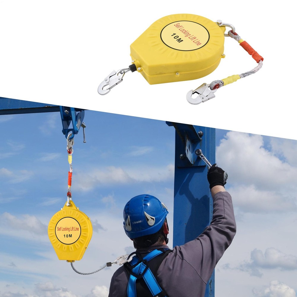 32FT Self Retracting Lifeline Fall Protection Retractable Lanyard, Fall Arrest