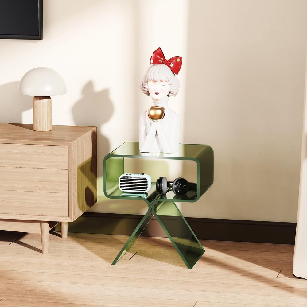Acrylic Nightstand Side Table Modern Design Clear Home Decor Display End Table