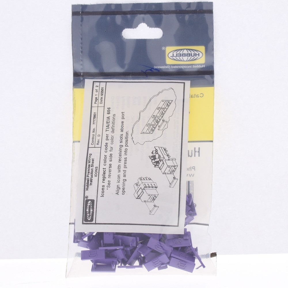 100PK Hubbell Purple Telephone ICON for netSELECT Communication Jacks IP100T