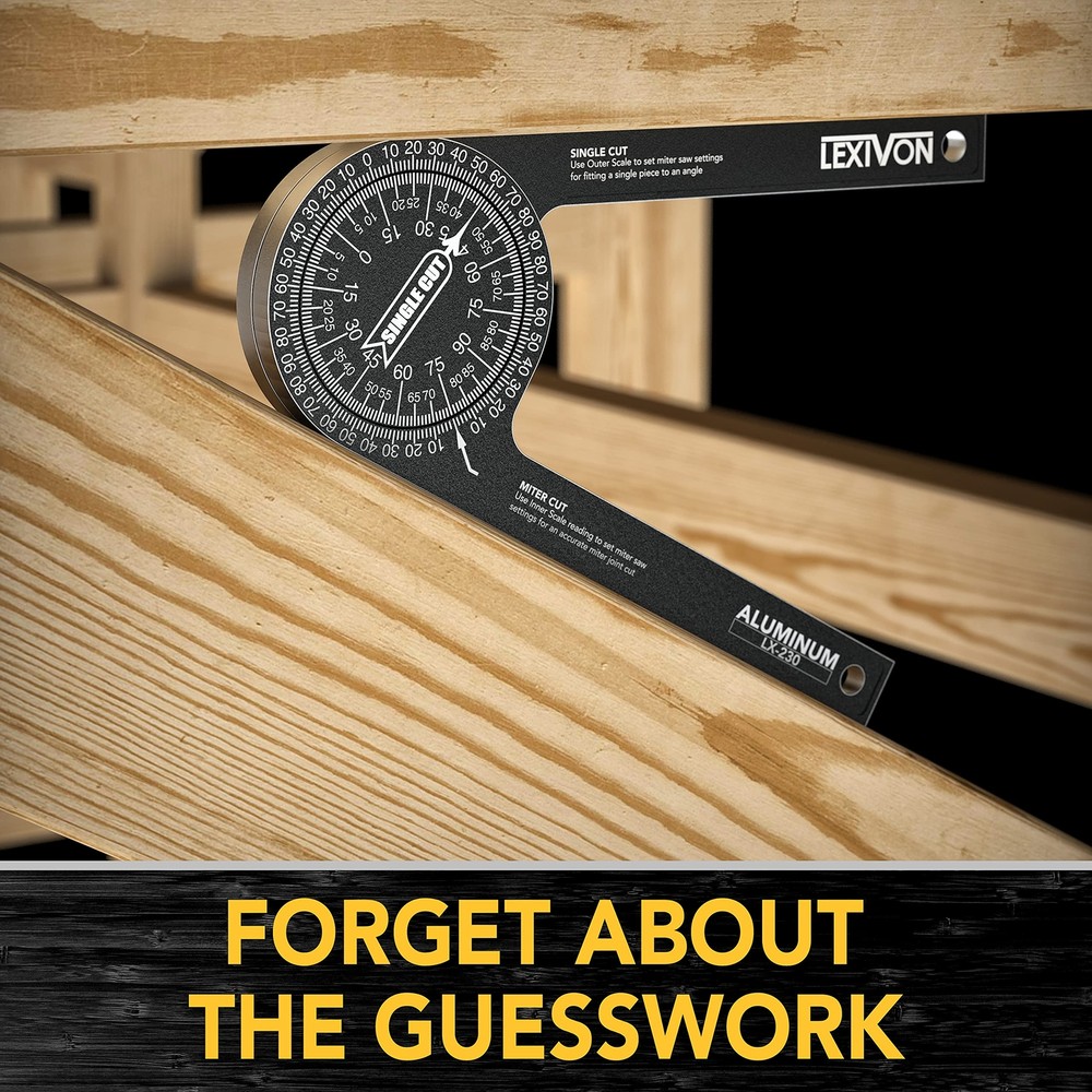 Aluminum Miter Saw Protractor | 7inch Rust Proof Angle Finder Featuring Precisio