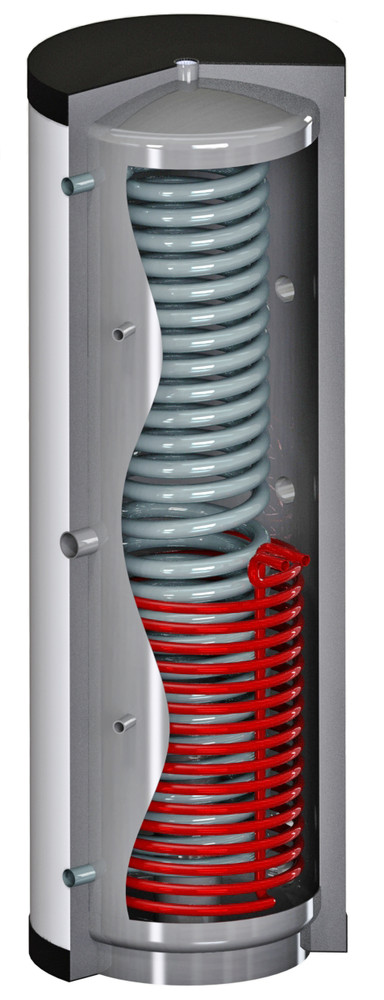 Hygiene storage combi storage 800 L with a heat exchanger solar storage buffer