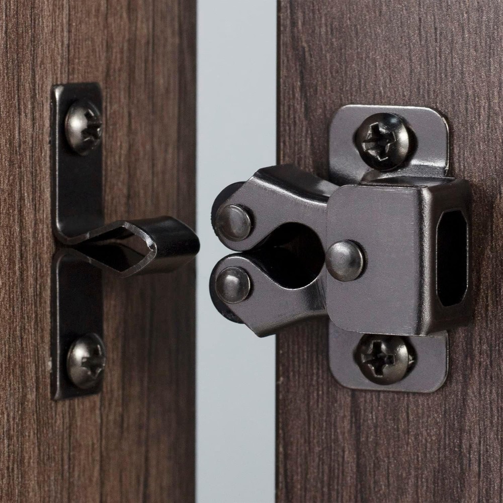 2 PCS Cabinet Latch Double Roller Catch Hardware for Cupboard Closet Cabinet ...