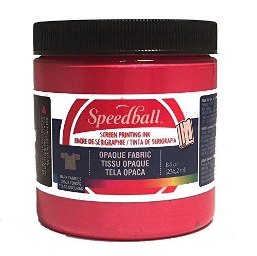 , 4801, Opaque Fabric Screen Printing Ink, 8 Fl oz., Raspberry