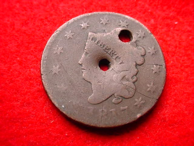 1817 CORONET HEAD LARGE CENT  COPPER COIN!   #Z-70