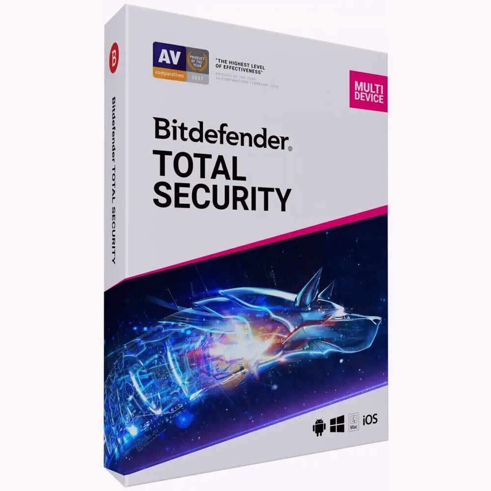 Bitdefender Total Security 3 Year 6 Devices, Windows, MAC, Android Compatible