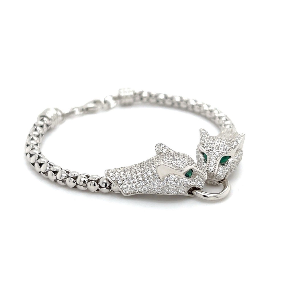 925 Silver Bracelet with Emerald eyes.