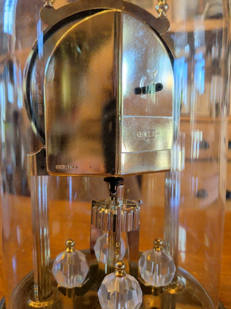 Kundo Quartz Anniversary Clock German Glass Dome Working