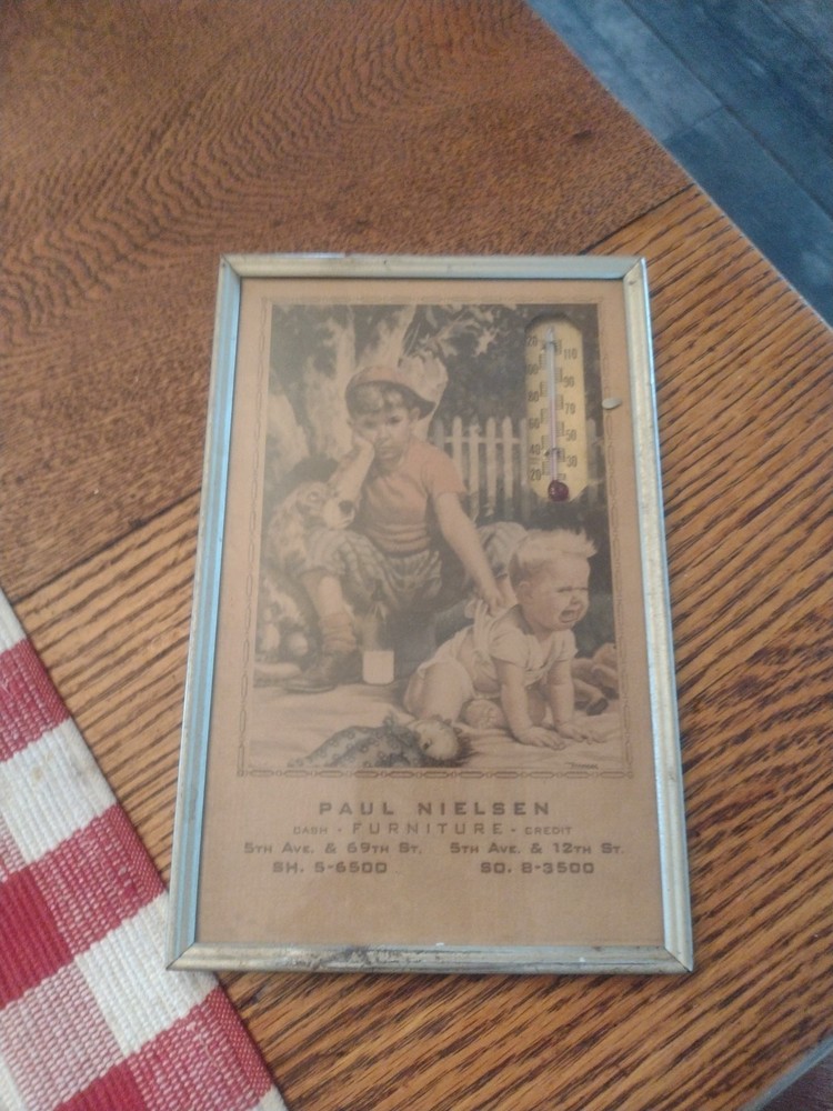 vintage wall thermometer advertising