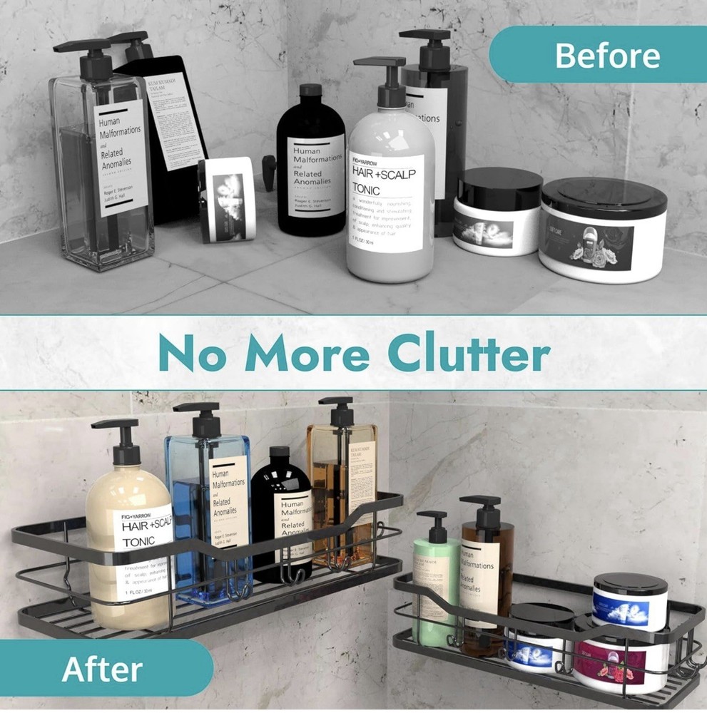 Adhesive Shower Caddy, 5 Pack Rustproof Stainless Steel Bath Organizers