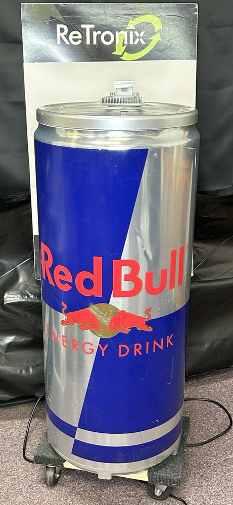 Red Bull Can Fridge Cooler 41" Display Mini Refrigerator Works Local