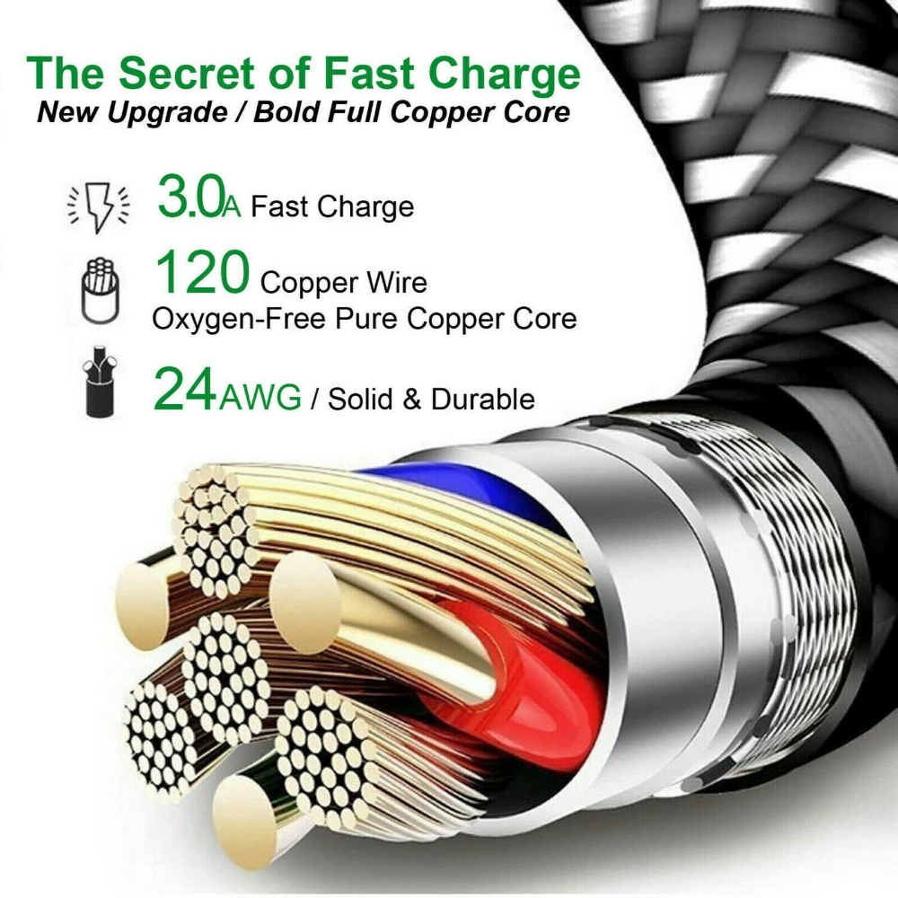 3 in 1 Fast USB Charging Cable Universal Multi Function Cell Phone Charger Cord