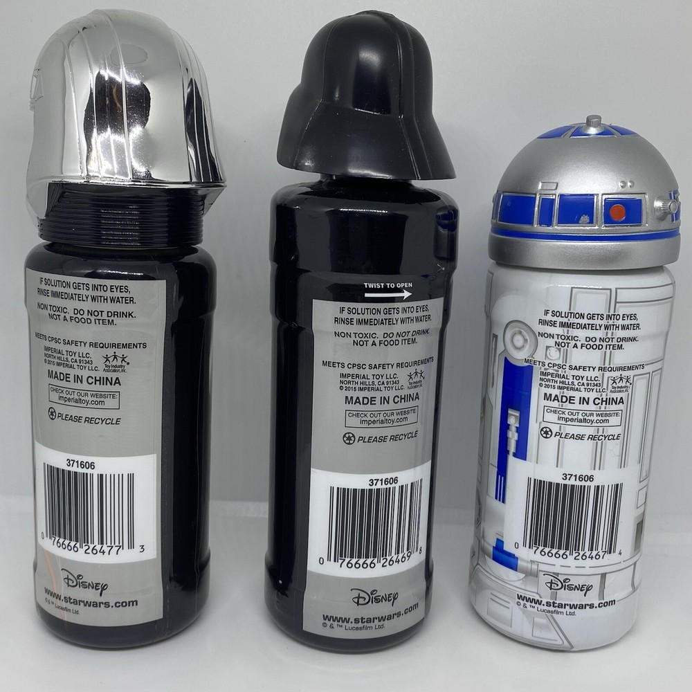 (3) Star Wars Disney Bubble Solution Vader Phasma R2-D2 Gift Easter Basket Party