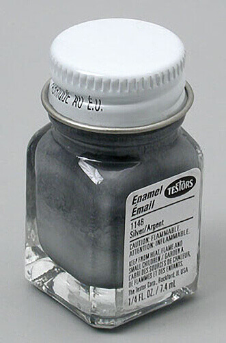 Testors 1/4 oz Silver Enamel Model Paint 1146TT