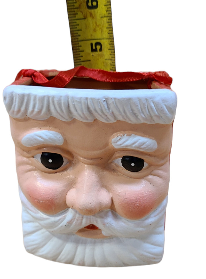Holiday Christmas Santa Rectangular Ceramic Candy Box Holder Decoration 2 x 3