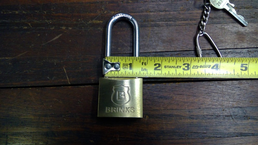 Brink's 2 1/4" Shackle Size Heavy Duty Solid Brass Padlock