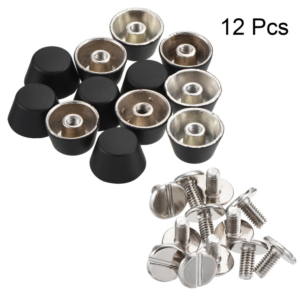 12x7mm Rivet Studs Screw Back Flat Cable Feet Stud Matte Tip 12pcs