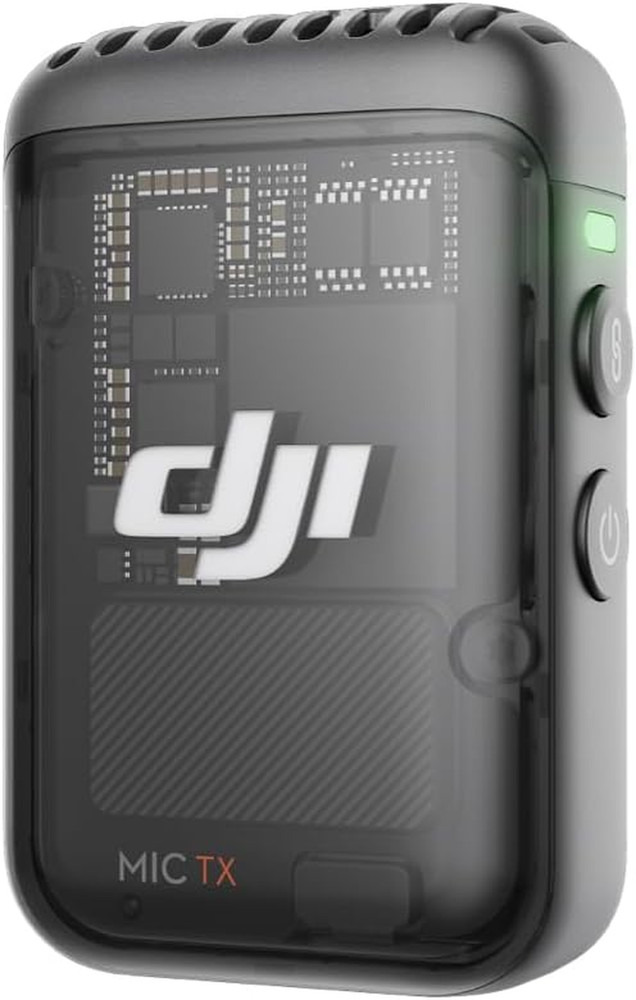 DJI Mic 2 Transmitter (Shadow Black), Wireless Mic with Noise Cancelling, 32-Bit