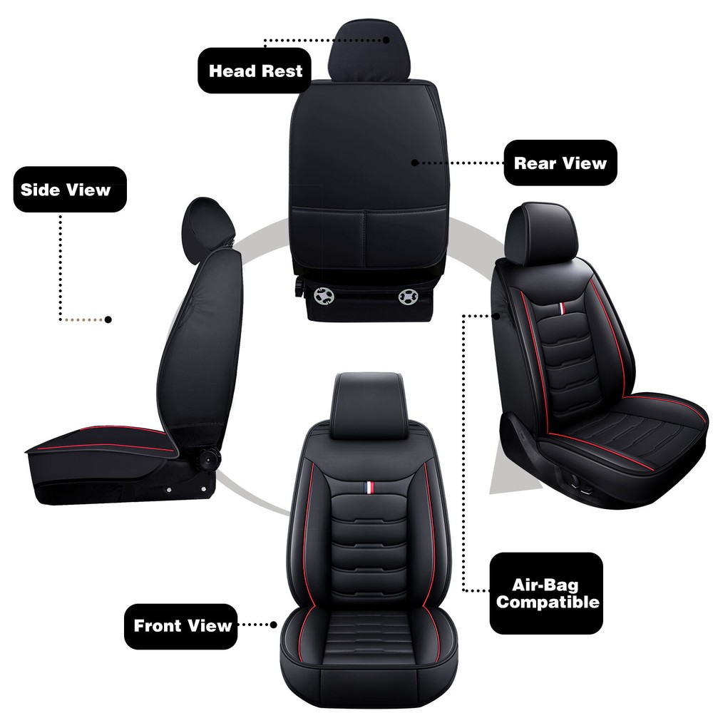 For Volkswagen Jetta Car Seat Covers 5-Sit Front Rear Protector Leather Full Set