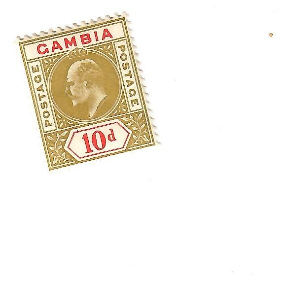 Gambia 1904 10 d olive and carmine  mult. crown CA mint