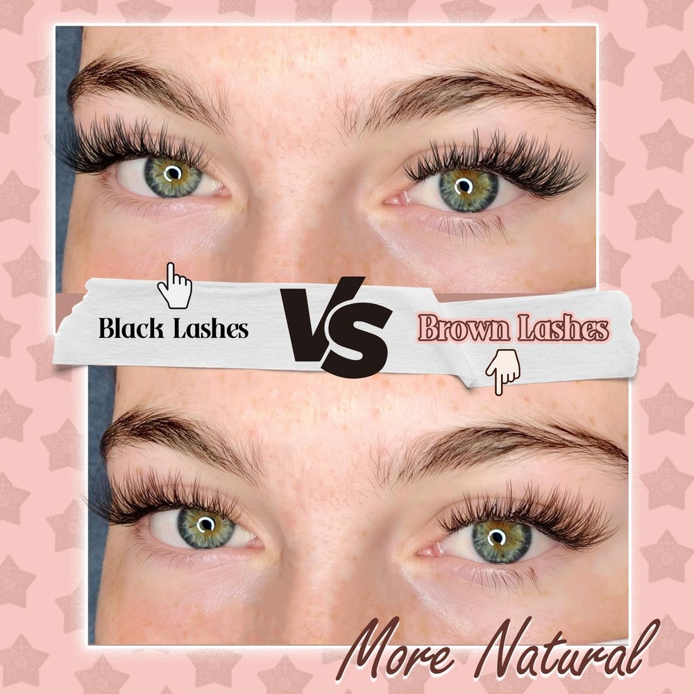 Brown Lash Clusters Natural Extensions Wispy 1 count (Pack of 1),
