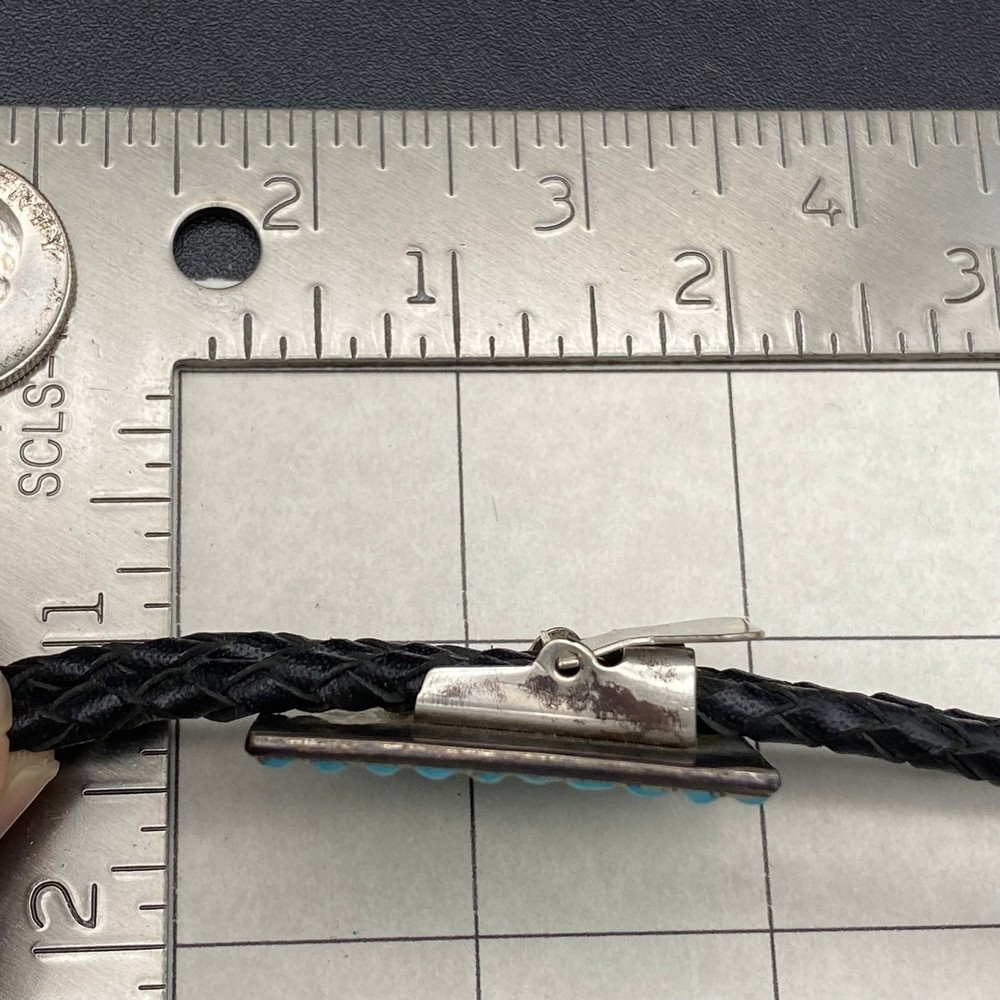 Vintage Zuni Native Turquoise Silver Bolo 38"