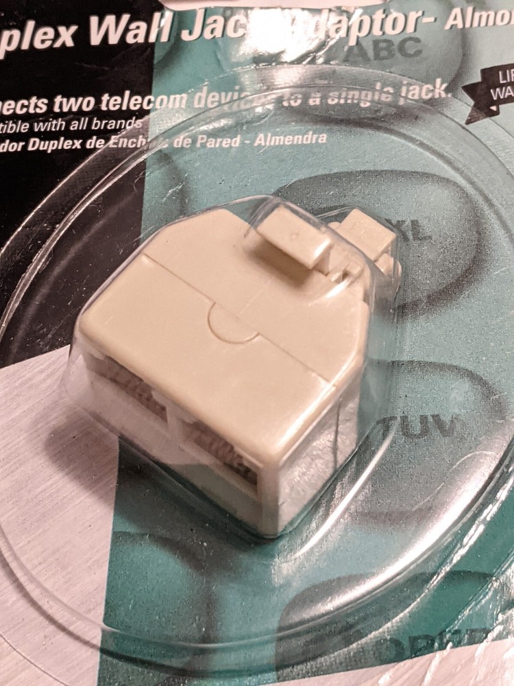 GE Duplex Wall Jack Adapter (Almond) Connect two telecom devices to one jack