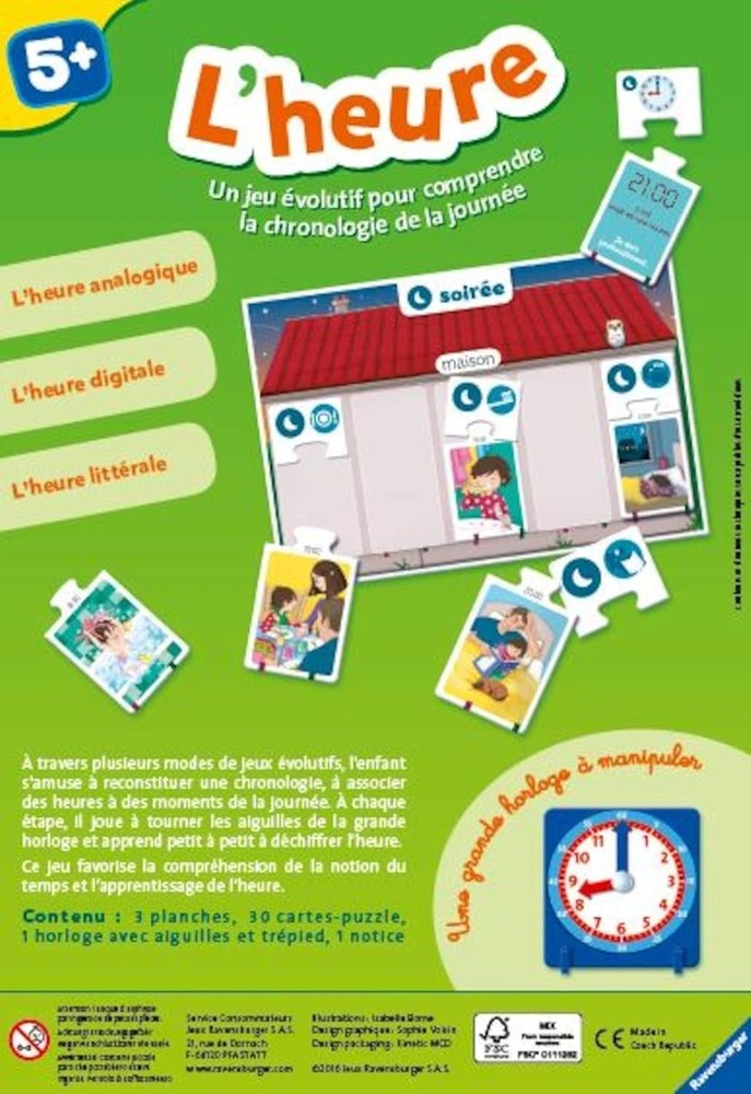 Ravensburger - Educational game - Time / L'heure - Learning game in french