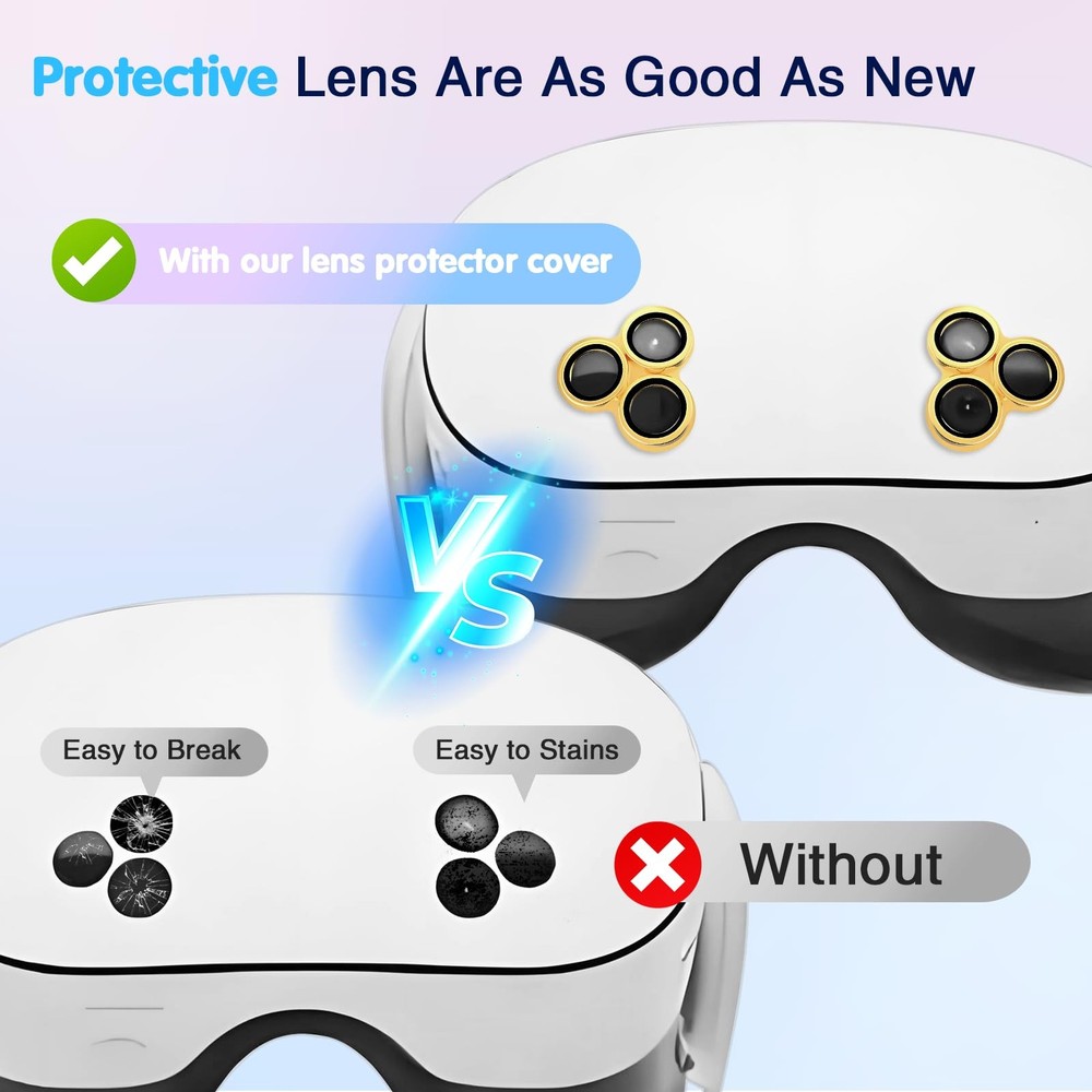 Juylay Camera Lens Protector for Meta/Oculus Quest 3S 1 Pack, Black