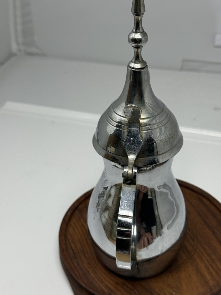 Middle Eastern Arabic Dallah Coffee Pot Brass OR Copper Plated Palm Tree Unused