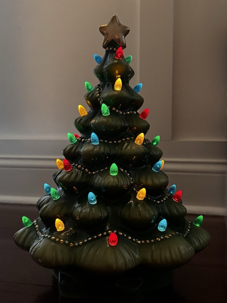 Lenox Treasured Traditions Green Lit Tree Figurine