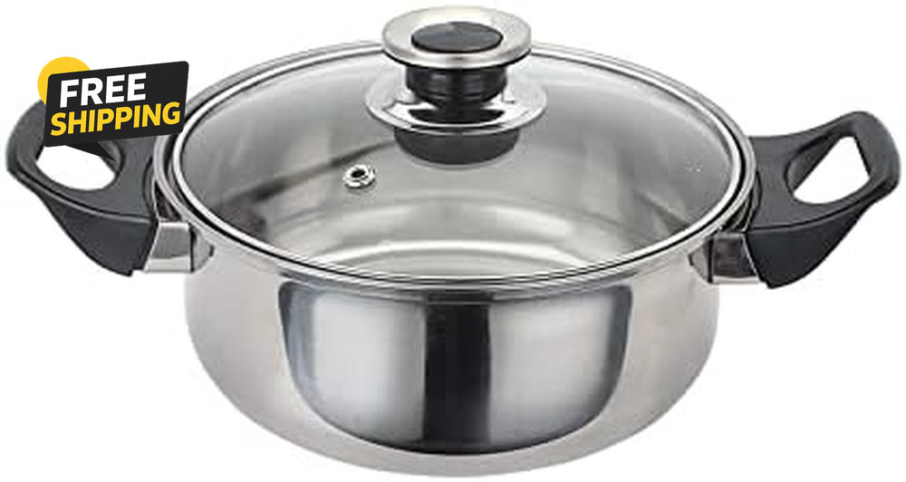 12 Piece Stainless Steel Cookware Set, Silver