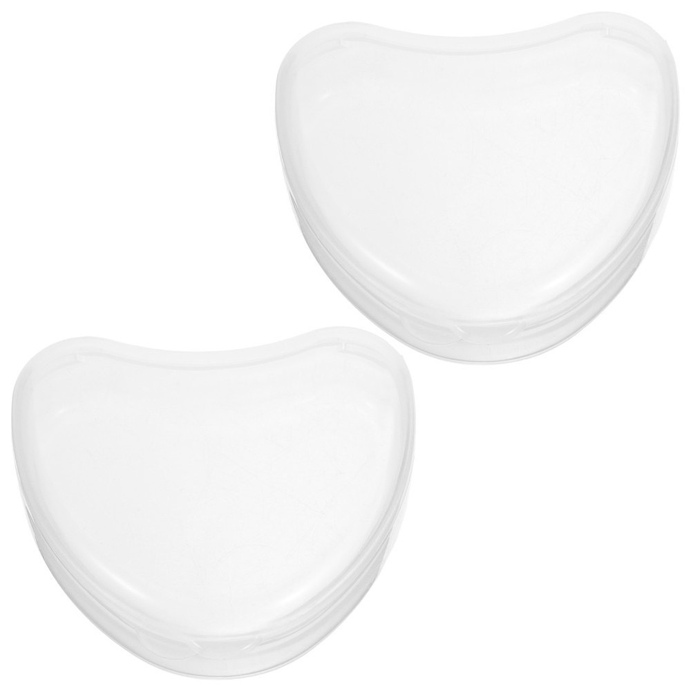 2 Pcs False Teeth Organizer Portable Denture Container Holders Retainer Case