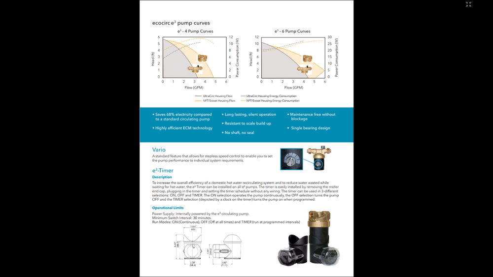Bell & Gossett LHB08100104 LF Brass Ecocirc Circulator w/Multi-Speed (1/2"NPT)