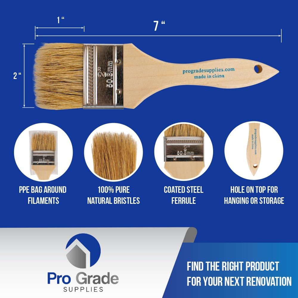 - Chip Paint Brushes - 24 Ea 2 Inch Chip Paint Brush Light Brown