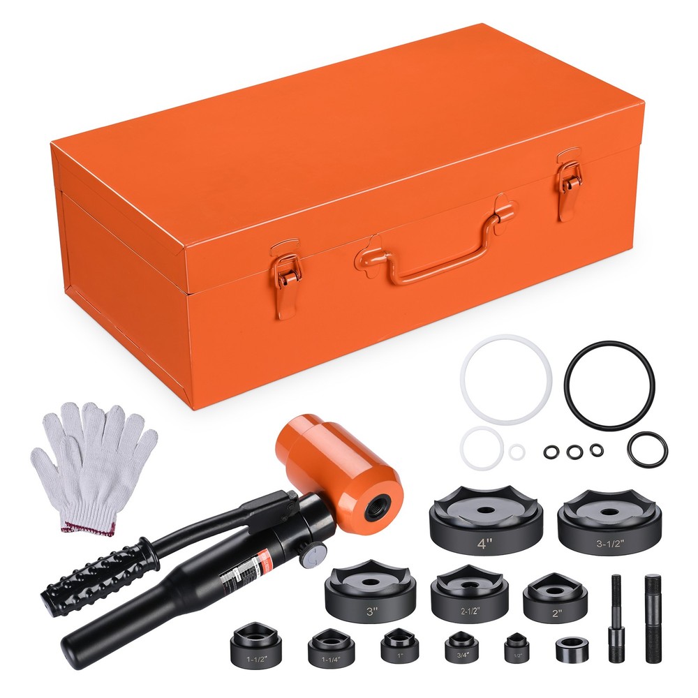 Yessources 1/2" - 4" Hydraulic Knockout Punch set Electrical Conduit Hole Cutter