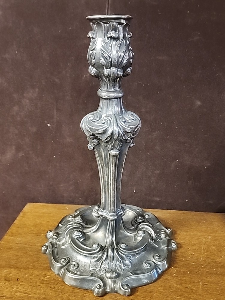 antique rococo Reed & Barton Candlestick 10.25"