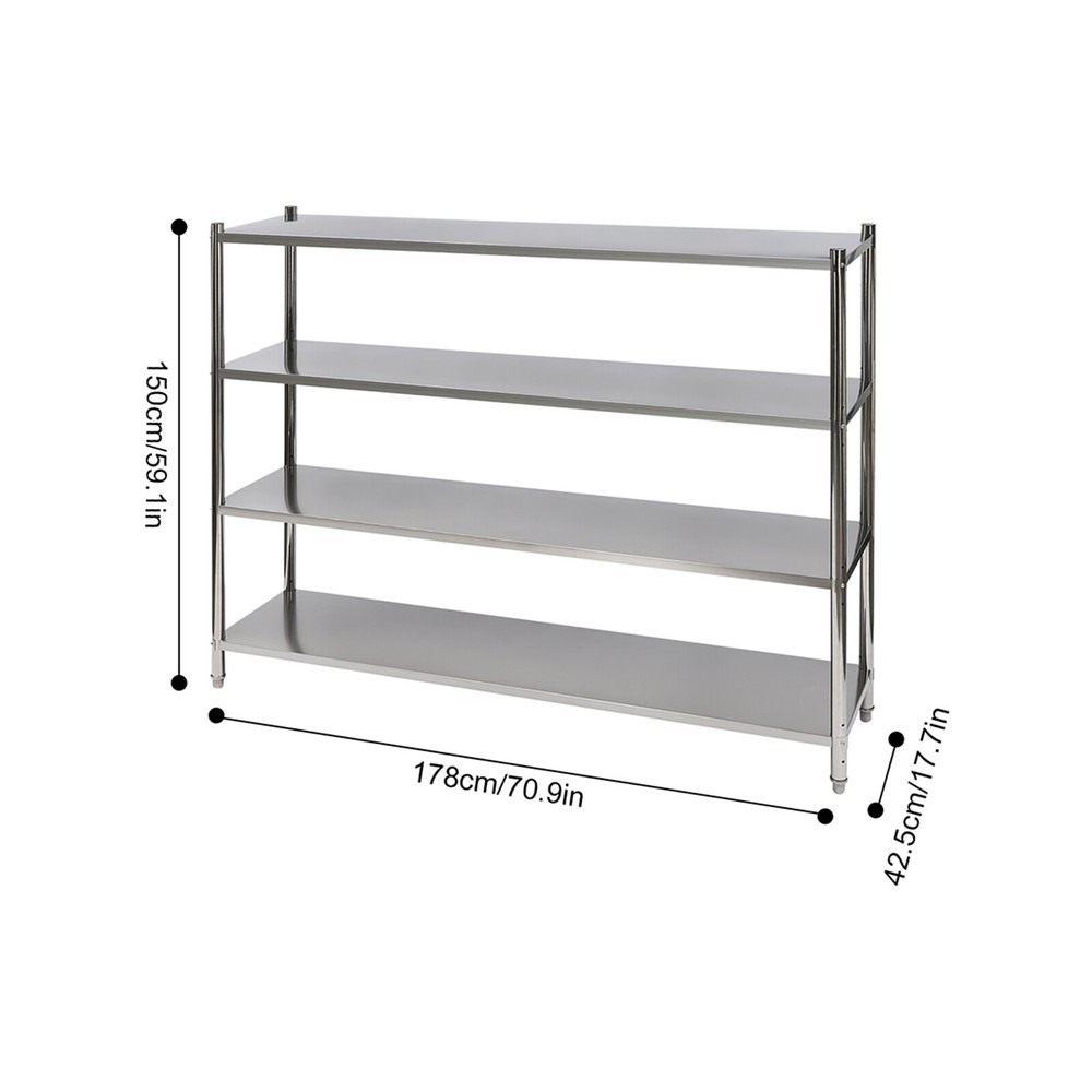 Stainless Steel Shelving, 4 Tier Adjustable Shelf Storage,Storage Assistant new