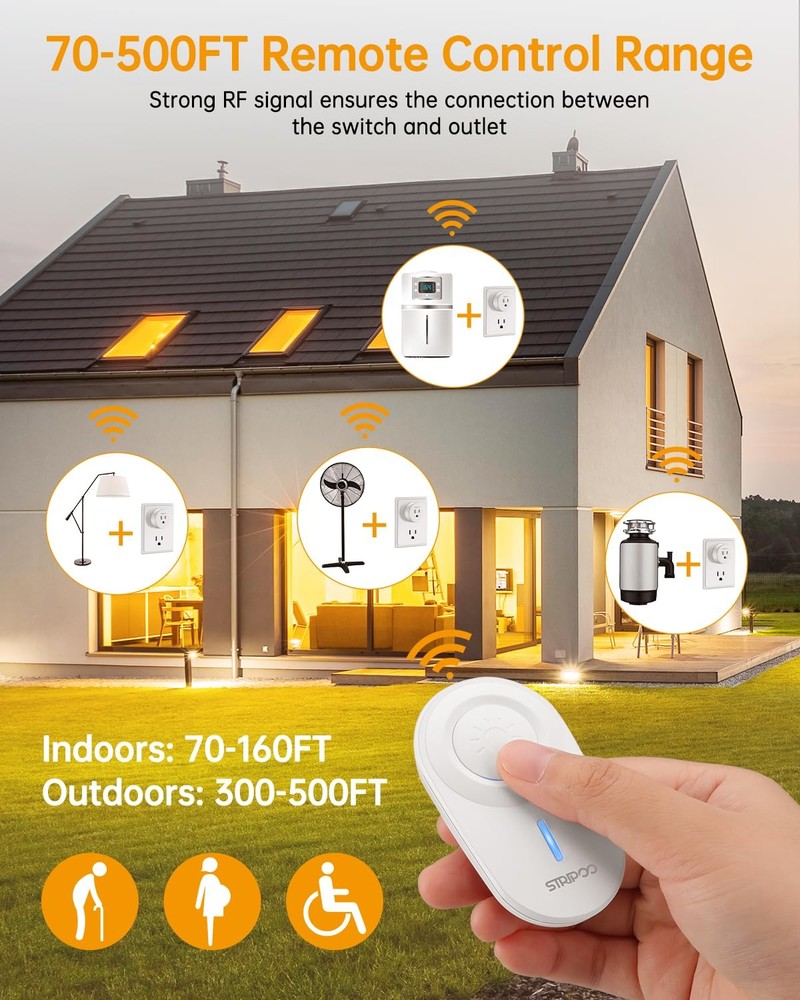Garbage Disposal Wireless Switch Kit，Remote Control Outlet Smart Outlet Plug ...
