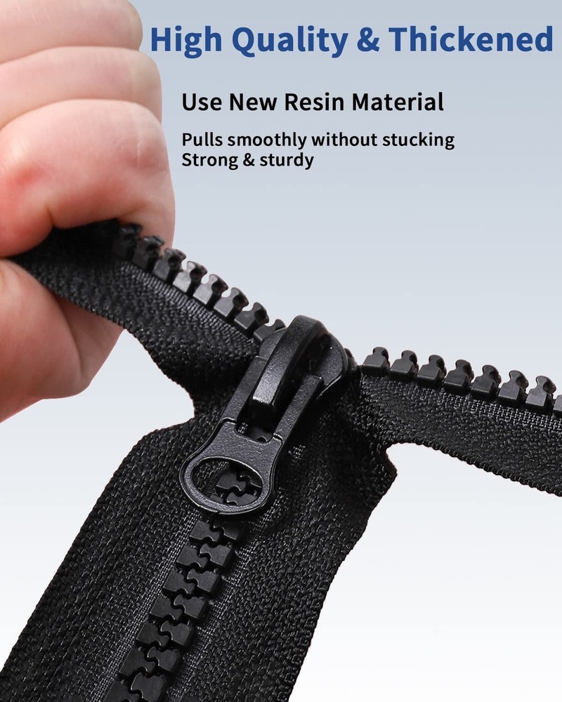 28" Jacket Zipper #5 – 3 Pc Black Plastic Separating Coat & Sweatshirt Zip