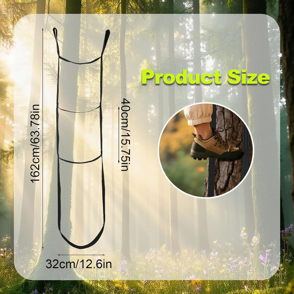 3-Step Hunting Climbing Aider, 5.3ft Lightweight Tree Stand Steps Easy-to-Use Ro