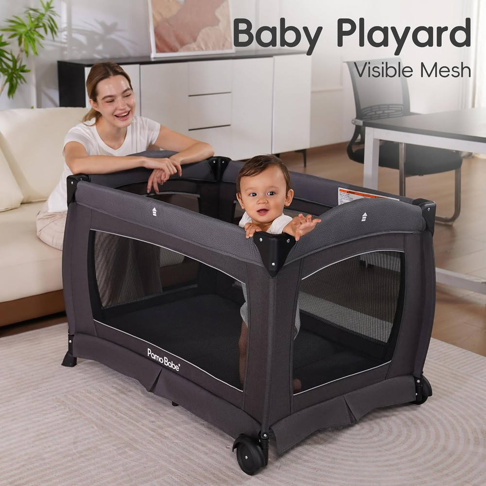 Portable Playpen Foldable Playard w/Mattress, Changing Table